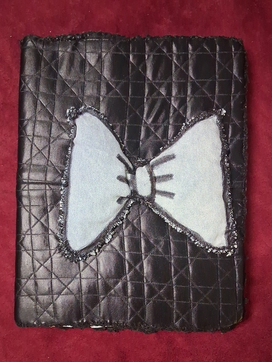Other - Black Quilted Journal with Decorative Light Blue Bow